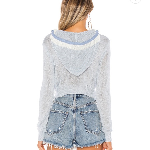 Superdown Susie Light Knit Hoodie in Blue Multi - Picture 3 of 3